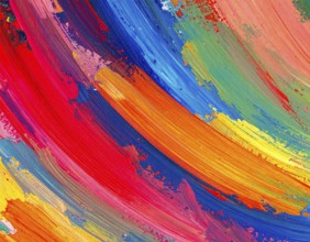 Creative brush strokes abstract poster combining painterly textures and vibrant background, ideal