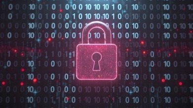 Abstract cyber security image symbolizing data protection, online safety, encryption, and network