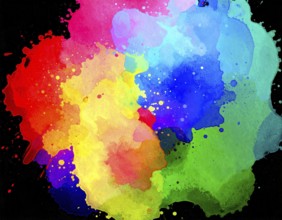 Colorfully painted background with vivid brush strokes and abstract design, symbolizing creativity,