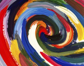 Creative brush strokes abstract poster combining painterly textures and vibrant background, ideal