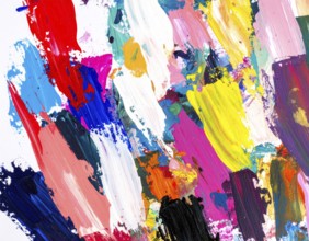 Bold neon brush strokes poster with vibrant glowing colors, ideal for modern abstract décor and