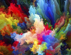 Multi color background bursting with vivid tones, artistic expression, and modern abstract design