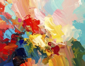 Modern brush strokes abstract poster with digital textures and expressive design, perfect for