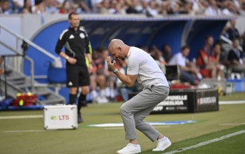 Coach Christian Ilzer TSG 1899 Hoffenheim desperate disappointment disappointed after missed goal