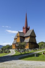 Stave church or Stavkyrkje, Ringebu, Gudbrandsdalen or Gudbrandsdalen, Fylke Oppland, Norway
