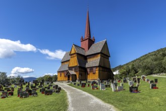 Stave church or Stavkyrkje, Ringebu, Gudbrandsdalen or Gudbrandsdalen, Fylke Oppland, Norway