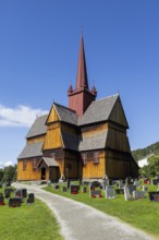 Stave church or Stavkyrkje, Ringebu, Gudbrandsdalen or Gudbrandsdalen, Fylke Oppland, Norway