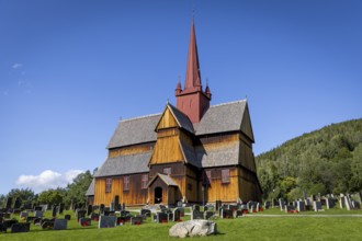 Stave church or Stavkyrkje, Ringebu, Gudbrandsdalen or Gudbrandsdalen, Fylke Oppland, Norway