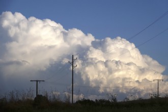 Need for energy refurbishment, infrastructure, symbolic image, cloudy sky, Germany