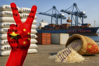 Symbolic image, China, rare earths, export restrictions, Germany, EU, European Union, Hafen