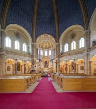Church of the Assumption of the Virgin Mary in neo-Byzantine style, interior, spa town in the