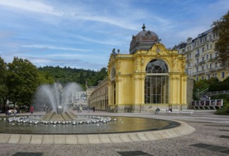 Colonnade of the Cross Spring and the Singing Fountain, healing spring, spa park, spa town in the