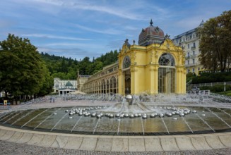 Colonnade of the Cross Spring and the Singing Fountain, healing spring, spa park, spa town in the