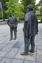 Statues of Emperor Franz Joseph I and King Edward VII, spa in the Imperial Forest, healing spring,