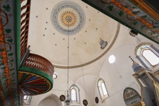 Interior view of a mosque with decorated dome, Ibrahim Pasha Mosque, Old Town, Turkish Quarter,