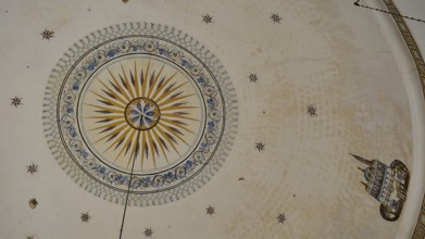 Artistic fresco of a star on a mosque dome, Ibrahim Pasha Mosque, Old Town, Turkish Quarter, Rhodes