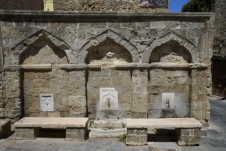 Fountain, washing facilities, near Borsani Mosque, Omirou Street, Ancient sandstone structure with