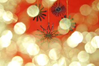 Christmas decoration, home-made straw stars, Germany