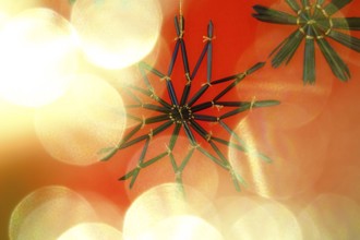 Christmas decoration, home-made straw stars, Germany