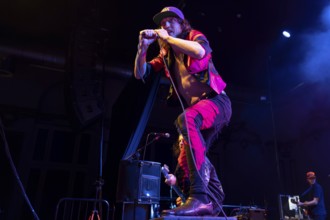 Eugene Hütz, singer and guitarist, Gogol Bordello, folk-punk band, USA, live on Fall 2025 European
