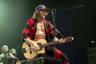 Eugene Hütz, singer and guitarist, Gogol Bordello, folk-punk band, USA, live on Fall 2025 European