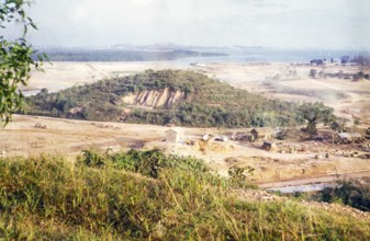Land being cleared and levelled for industrial development, Jurong, Singapore, south east Asia 1963