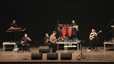 Turkish singer Coskun Sabah performs on stage at Gaziantep University as part of the Türkiye Kültür
