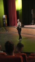 Turkish singer Coskun Sabah performs on stage at Gaziantep University as part of the Türkiye Kültür