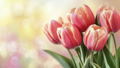 International Women'S Day: Celebrate 8 March With Lifelike Tulips For Posters, Brochures, Booklets,