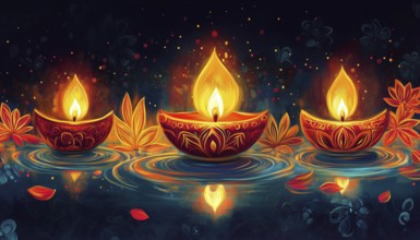 Diwali Greeting Featuring Water-Inspired Motifs For A Festive And Unique Touch To Your