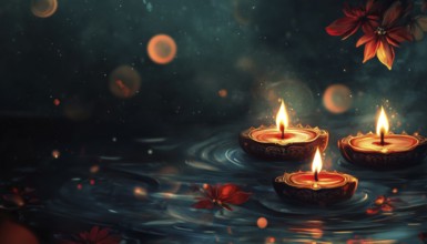 Diwali Greeting With Water-Inspired Motifs: A Refreshing And Unique Design For Your Festival