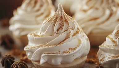 Homemade French Meringue: A Sweet Treat Made With Whipped Egg Whites And Sugar, Perfect For A