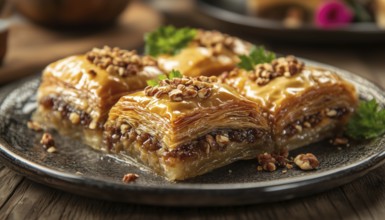 Homemade Walnut Baklava: A Classic Turkish Dessert Known As Cevizli Baklava. Enjoy The Authentic