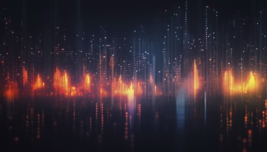 Visualization Of Music Equalizer And Sound Waves On A Black Background - Exploring The Fusion Of