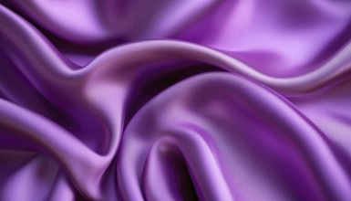 Close-Up Of Textured Purple Silk Material Showing Rippled Patterns And Details In A Detailed Image
