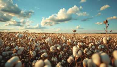 Agriculture: Cotton Fields Prepared For Harvesting, Ready To Be Processed And Yield Profits For
