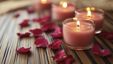 Relaxing Atmosphere: Candlelight And Petals Of Roses - Create A Serene Environment With Spa Candles