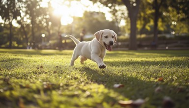 Canine Frolicking In The Park: A Playful Pup Running Around And Enjoying The Outdoors, Having A