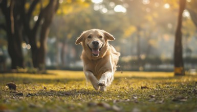 Canine Enjoying Fun-Filled Activities In The Park, Frolicking Around With Joy, Chasing Balls, And