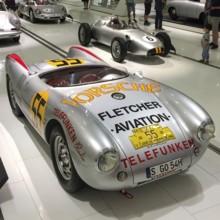 Porsche Spyder 550 with aluminium body from 1954 for Carrera Panamericana car race, Porsche Museum