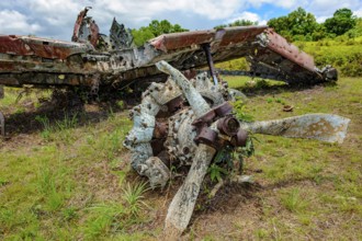 Aircraft wreckage of Japanese fighter aircraft A6M2 Model 21 Zero of Imperial Japanese Navy (IJN)