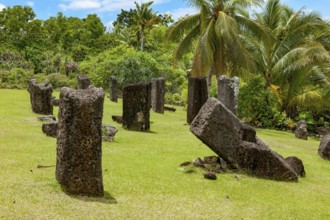 Badrulchau archaeological site listed in the Palau Register of Historic Places with ancient stone