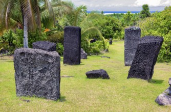 Badrulchau archaeological site listed in the Palau Register of Historic Places with ancient stone