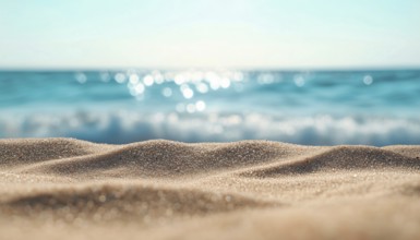 Abstract And Defocused Ocean Views Mingle Harmoniously With Beach Sand In This Serene And Calming