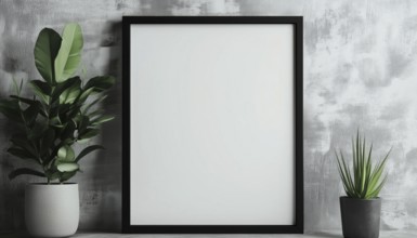 Mock Up Of Black Square Photo Frame For Displaying Artwork, Photographs, Or Prints With A Clean And