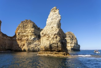 Ponta da Piedade rocky coast, rugged coastal landscape, right next to the centre of Lagos, in the