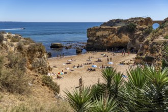 Beaches on the rocky coast of Ponta da Piedade, rugged coastal landscape, right next to Lagos town