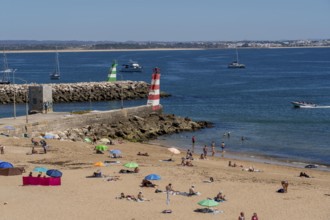 Beaches on the rocky coast of Ponta da Piedade, rugged coastal landscape, right next to Lagos town