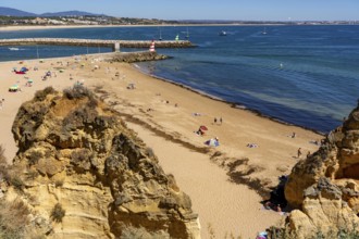 Beaches on the rocky coast of Ponta da Piedade, rugged coastal landscape, right next to Lagos town