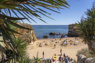 Beaches on the rocky coast of Ponta da Piedade, rugged coastal landscape, right next to Lagos town